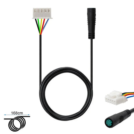 Vue détaillée du câble contrôleur-affichage compatible NIU KQi3, connecteurs et faisceau de liaison entre le contrôleur et l’écran de trottinette électrique.