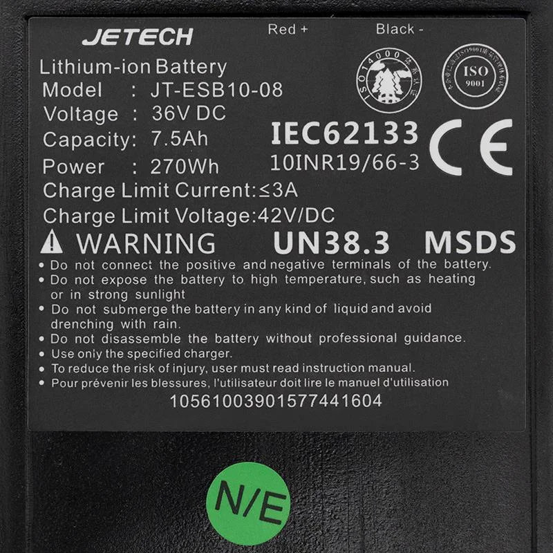 Batterie  36V 7,5A/h pour Urbanglide 100XS/100S/100MAX/100 PRO2/350CT/350MAX
