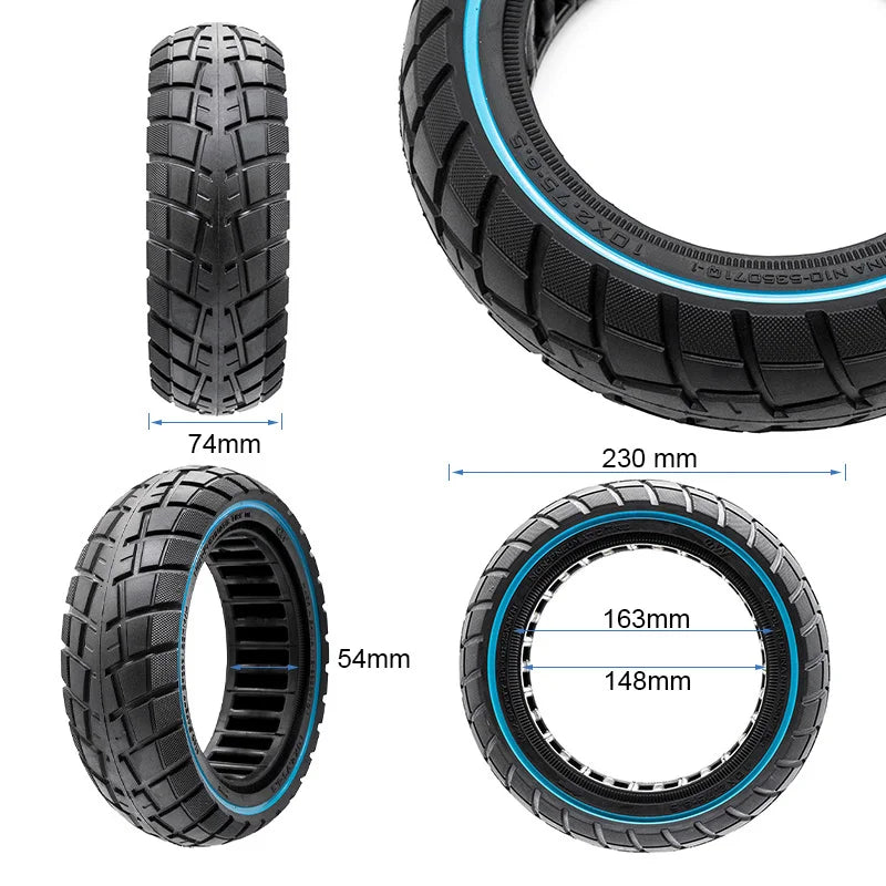 Pneu plein ultraléger Offroad 10x2,75-6,5/B55 - ligne bleue [Ewheel]