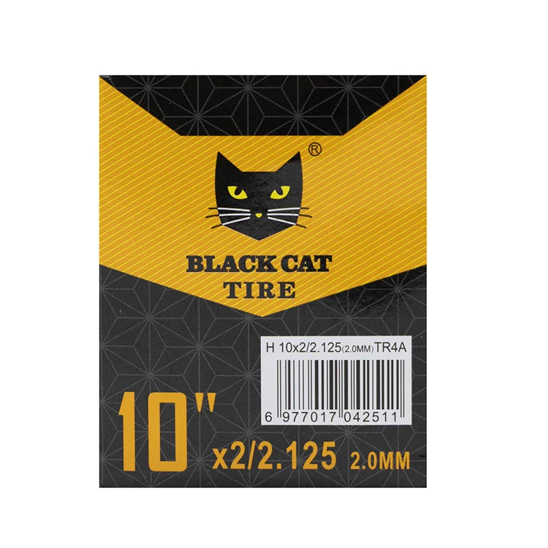 Chambre à air premium 2,0 mm épaisseur 10x2/2,125 Valve droite - 5 pièces [Black cat]