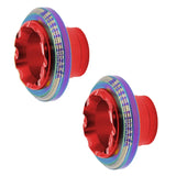Vue latérale du top block de protection de roue EWTB-005 rouge pour trottinette électrique, assurant la protection de la roue et une finition soignée.