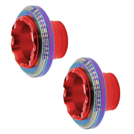 Vue latérale du top block de protection de roue EWTB-005 rouge pour trottinette électrique, assurant la protection de la roue et une finition soignée.