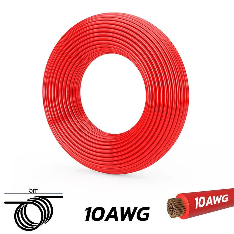 Câble rouge 10 AWG - 5M