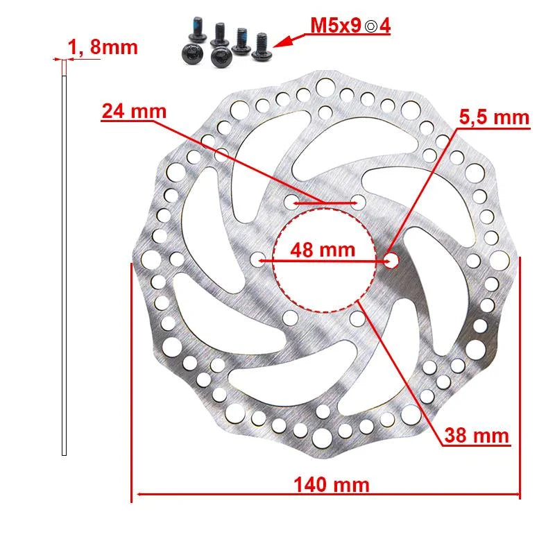 Disque de frein R6,2 140mm 6H argent - 48mm