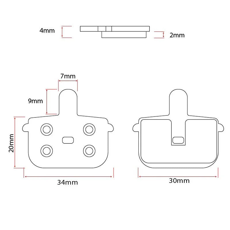 Plaquette de frein RT001-R en résine - 2pcs
