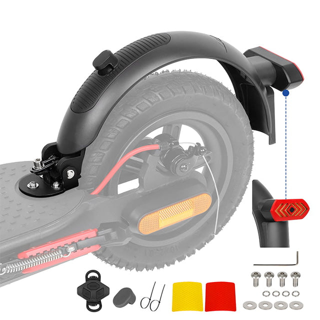 Garde-boue arrière en aluminium avec clignotant pour Xiaomi M365/Pro /Pro2/1S/MI3 (noir)