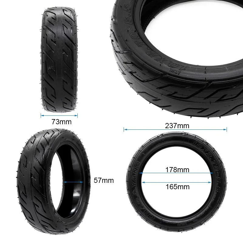 Pneu tubeless 10 × 2,7-6,5 avec GEL [Xuancheng], vue principale de face, pièce de rechange certifiée (Pneus) compatible Skuterzone pour trottinette électrique.