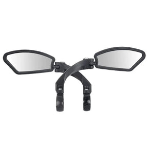 Paire de rétroviseurs pour scooter et vélo, offrant une meilleure visibilité arrière et une conduite plus sécurisée grâce à leur fixation au guidon.