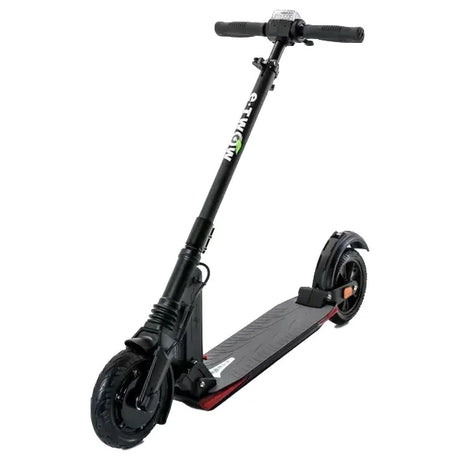 Trottinette électrique ETWOW Booster ES 36V 7,8Ah noire pliable, vue de profil, idéale pour les déplacements urbains – RideBack.