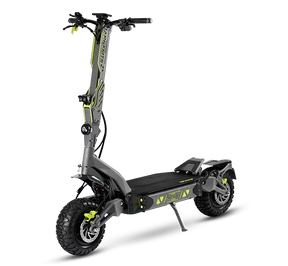 Trottinette électrique Langfeite H2 Dual 72V 40Ah noire avec double moteur, suspension renforcée, pneus tout-terrain et châssis robuste haute performance.
