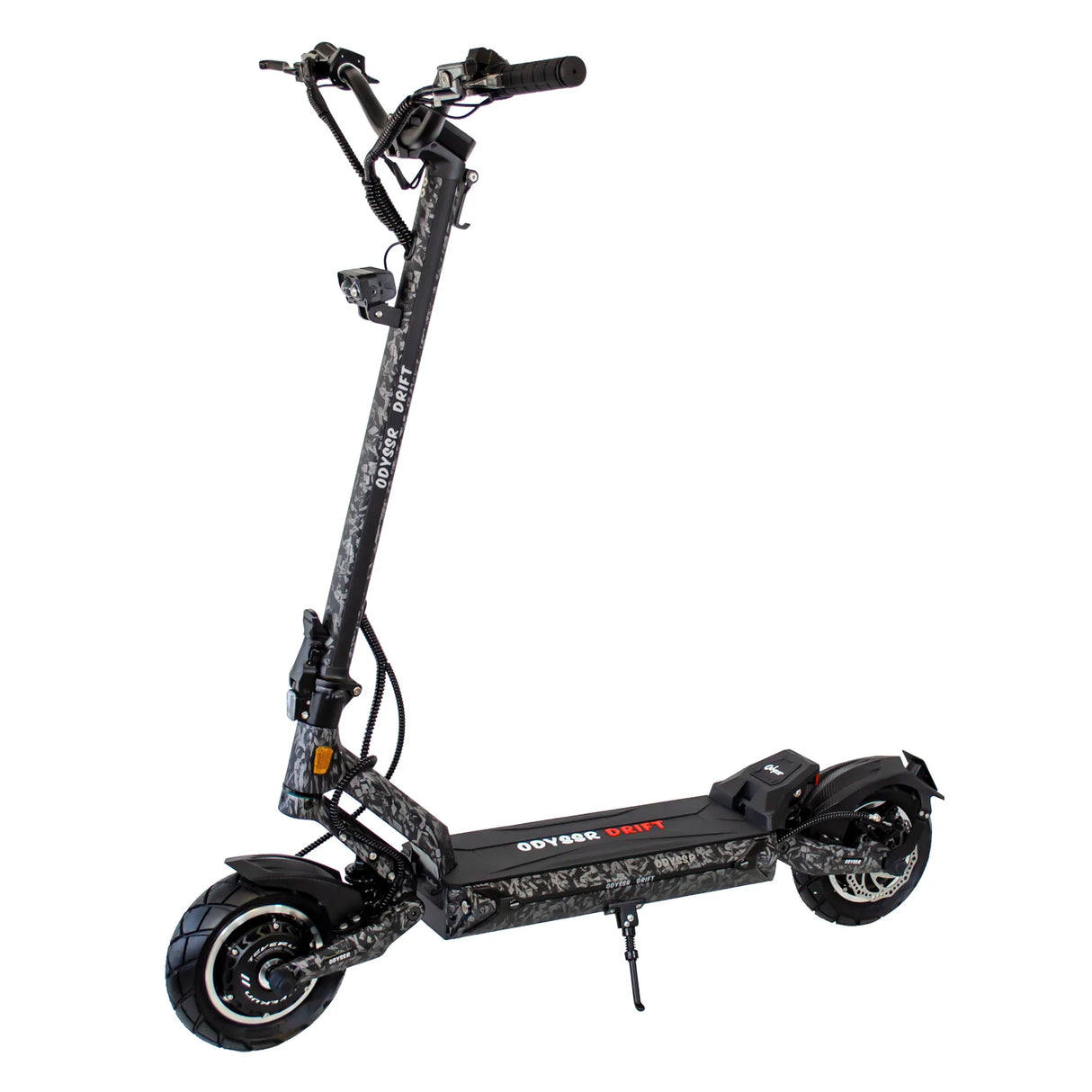 Trottinette électrique Odyssr Drift Dual 60V 27Ah : double moteur haute performance, autonomie jusqu’à 90 km et confort optimal au quotidien.