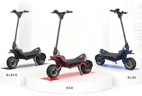 Trottinette électrique Rovoron R7 60V 28Ah avec double moteur performant, pneus 11 pouces, suspension avancée et design sportif haut de gamme.