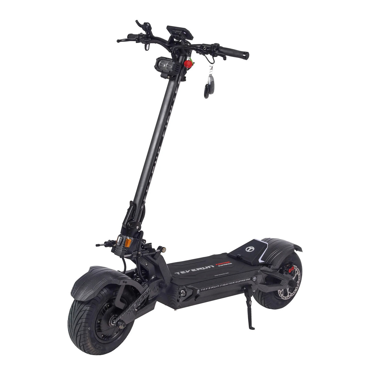 Trottinette électrique Teverun Fighter 7260R Edition 2025 V4 avec double moteur haute puissance, suspension hydraulique et design sportif premium.