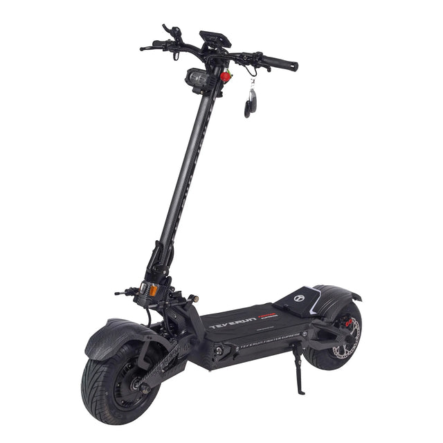 Trottinette électrique Teverun Fighter 7260R Edition 2025 V4 avec double moteur haute puissance, suspension hydraulique et design sportif premium.