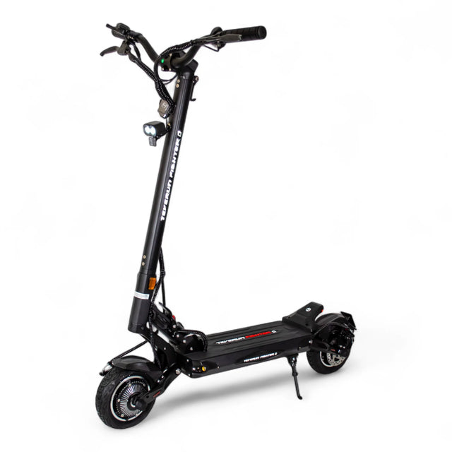 Trottinette électrique Teverun Fighter Mini Q 52V 13Ah avec design compact, moteur performant, pneus 10 pouces et suspension confortable pour la ville.