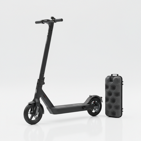 Advance PRO,PRO + mousse de batterie, vue principale de face, accessoire et composant d'origine compatible PURE pour véhicule de mobilité urbaine.