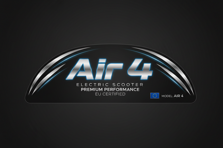 Étiquette de pont de scooter - Air 4, vue principale de face, accessoire et composant d'origine compatible PURE pour scooter électrique haute performance.