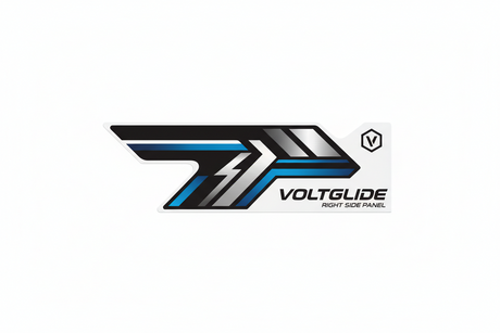 Autocollant latéral - droit, vue principale de face, accessoire et composant d'origine compatible PURE pour véhicule de mobilité urbaine.