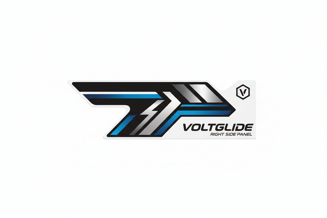 Autocollant latéral - droit, vue principale de face, accessoire et composant d'origine compatible PURE pour véhicule de mobilité urbaine.
