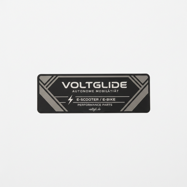 Autocollant, tube de direction, vue principale de face, accessoire et composant d'origine compatible PURE pour véhicule de mobilité urbaine.