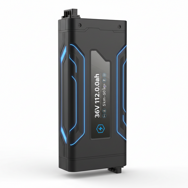Batterie 50 km 36 V 12,0 Ah., vue principale de face, accessoire et composant d'origine compatible PURE pour véhicule de mobilité urbaine.