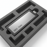 Batterie et mousse 40km 36v 10Ah, vue principale de face, accessoire et composant d'origine compatible PURE pour véhicule de mobilité urbaine.