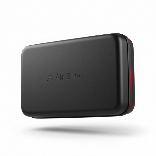 Boîte extérieure Air 5 Pro, vue principale de face, accessoire et composant d'origine compatible PURE pour véhicule de mobilité urbaine.