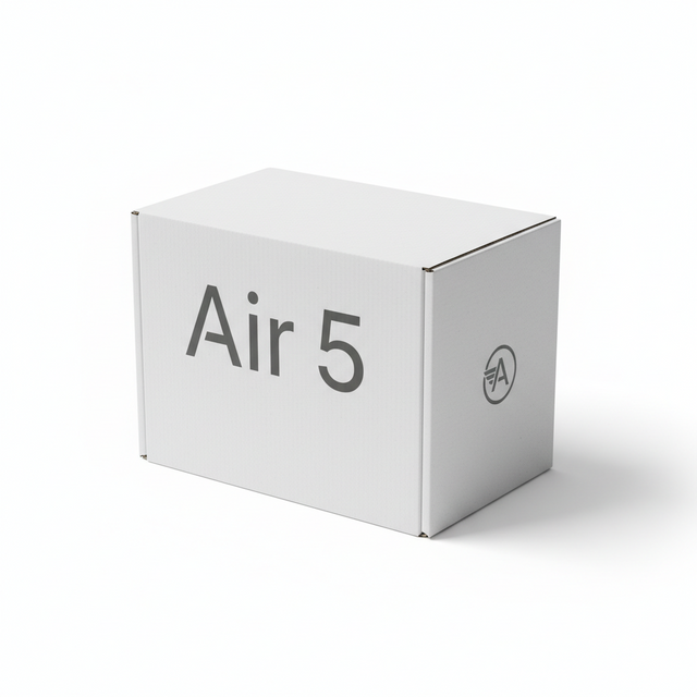Boîte extérieure Air 5, vue principale de face, accessoire et composant d'origine compatible PURE pour véhicule de mobilité urbaine.
