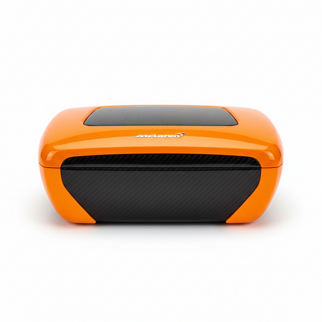 Boîte McClaren, vue principale de face, accessoire et composant d'origine compatible PURE pour véhicule de mobilité urbaine.