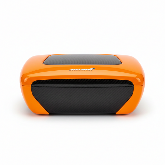 Boîte McClaren, vue principale de face, accessoire et composant d'origine compatible PURE pour véhicule de mobilité urbaine.