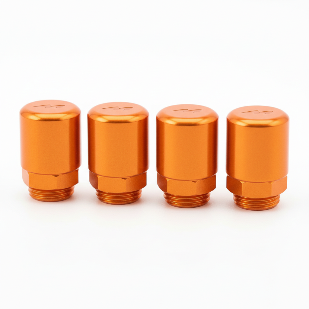 Bouchon de valve de pneu Papaya McLaren, vue principale de face, accessoire et composant d'origine compatible PURE pour véhicule de mobilité urbaine.