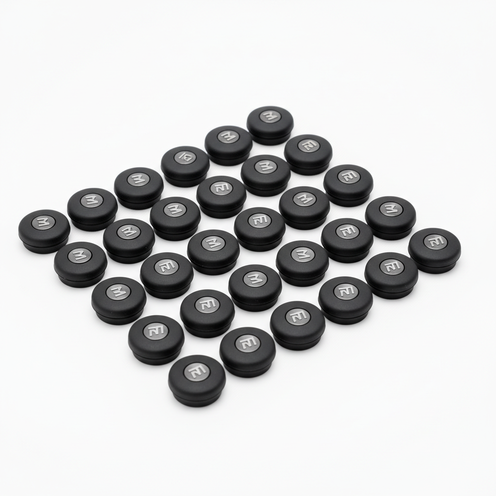 Bouchons en caoutchouc pour Scooter Deck (Noir), vue principale de face, accessoire et composant d'origine compatible PURE pour scooter électrique haute performance.