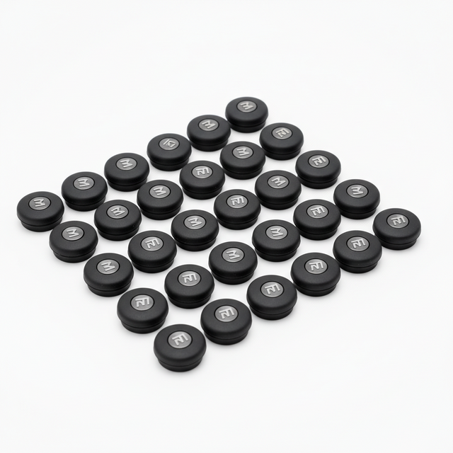 Bouchons en caoutchouc pour Scooter Deck (Noir), vue principale de face, accessoire et composant d'origine compatible PURE pour scooter électrique haute performance.