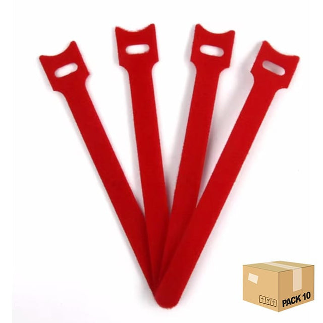 Attaches Velcro réutilisables 12x150mm – pa couleur : rouge