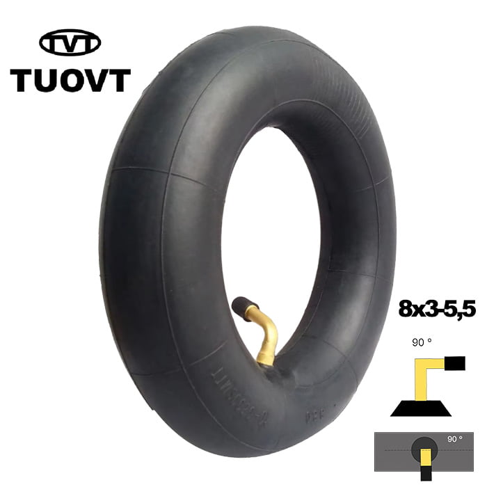 Chambre à air 8×3-5,5 Valve torsadée 90ºx90º[Tuovt]
