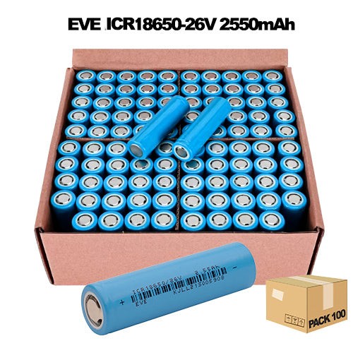 Pack 100 Cellules 18650 2550mAh-7.65A [EVE]