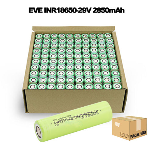 Pack 100 Cellules 18650 2850mAh-8.4A [EVE]