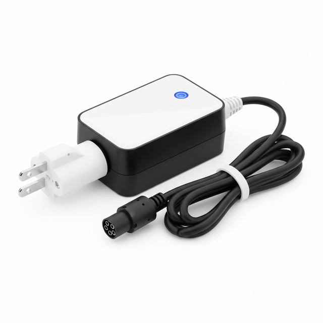 Chargeur AUS - 48v, vue principale de face, accessoire et composant d'origine compatible PURE pour véhicule de mobilité urbaine.