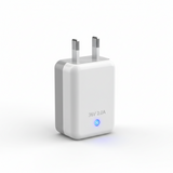 Chargeur britannique - 36 V 2,0 A, vue principale de face, accessoire et composant d'origine compatible PURE pour véhicule de mobilité urbaine.