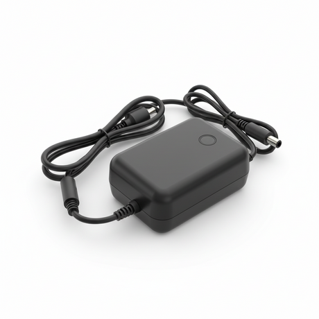 Chargeur éteint - 36 V 2,0 A, vue principale de face, accessoire et composant d'origine compatible PURE pour véhicule de mobilité urbaine.
