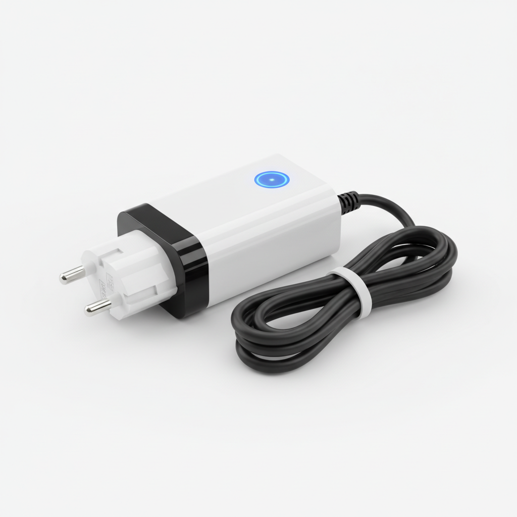 Chargeur UE - 48v, vue principale de face, accessoire et composant d'origine compatible PURE pour véhicule de mobilité urbaine.
