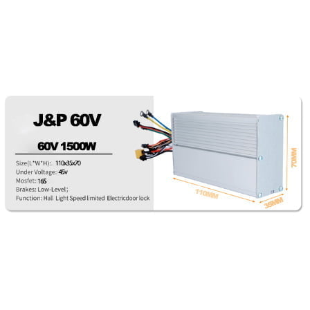 Contrôleur J&P 60V 35A 1500W (moteur unique)