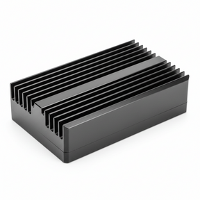 Dissipateur thermique du boîtier du contrôleur de moteur - BLK, vue principale de face, accessoire et composant d'origine compatible PURE pour véhicule de mobilité urbaine.