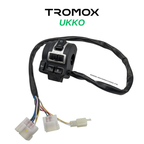 UKKO | COMMODO GAUCHE, vue principale de face, pièce de rechange certifiée (Commandes / Commodos) compatible Volt pour trottinette électrique.