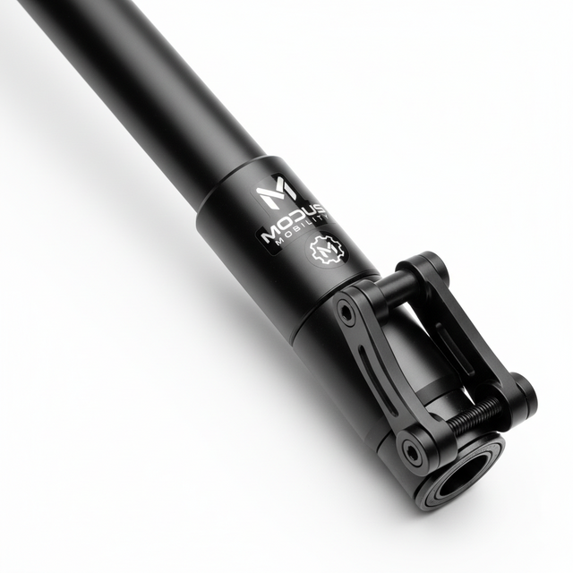 Ensemble de tube de direction - (avec autocollant) Noir, vue principale de face, accessoire et composant d'origine compatible PURE pour véhicule de mobilité urbaine.