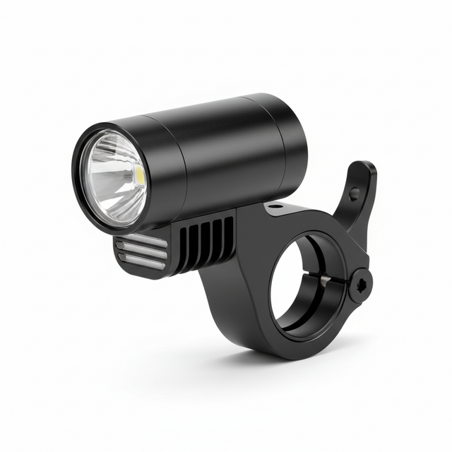 Ensemble feu avant (avec fixation), vue principale de face, accessoire et composant d'origine compatible PURE pour véhicule de mobilité urbaine.
