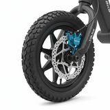 Ensemble roue avant et frein avec pneu, vue principale de face, accessoire et composant d'origine compatible PURE pour véhicule de mobilité urbaine.