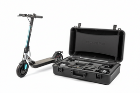 Escape Pro + Boite et inserts, vue principale de face, accessoire et composant d'origine compatible PURE pour véhicule de mobilité urbaine.