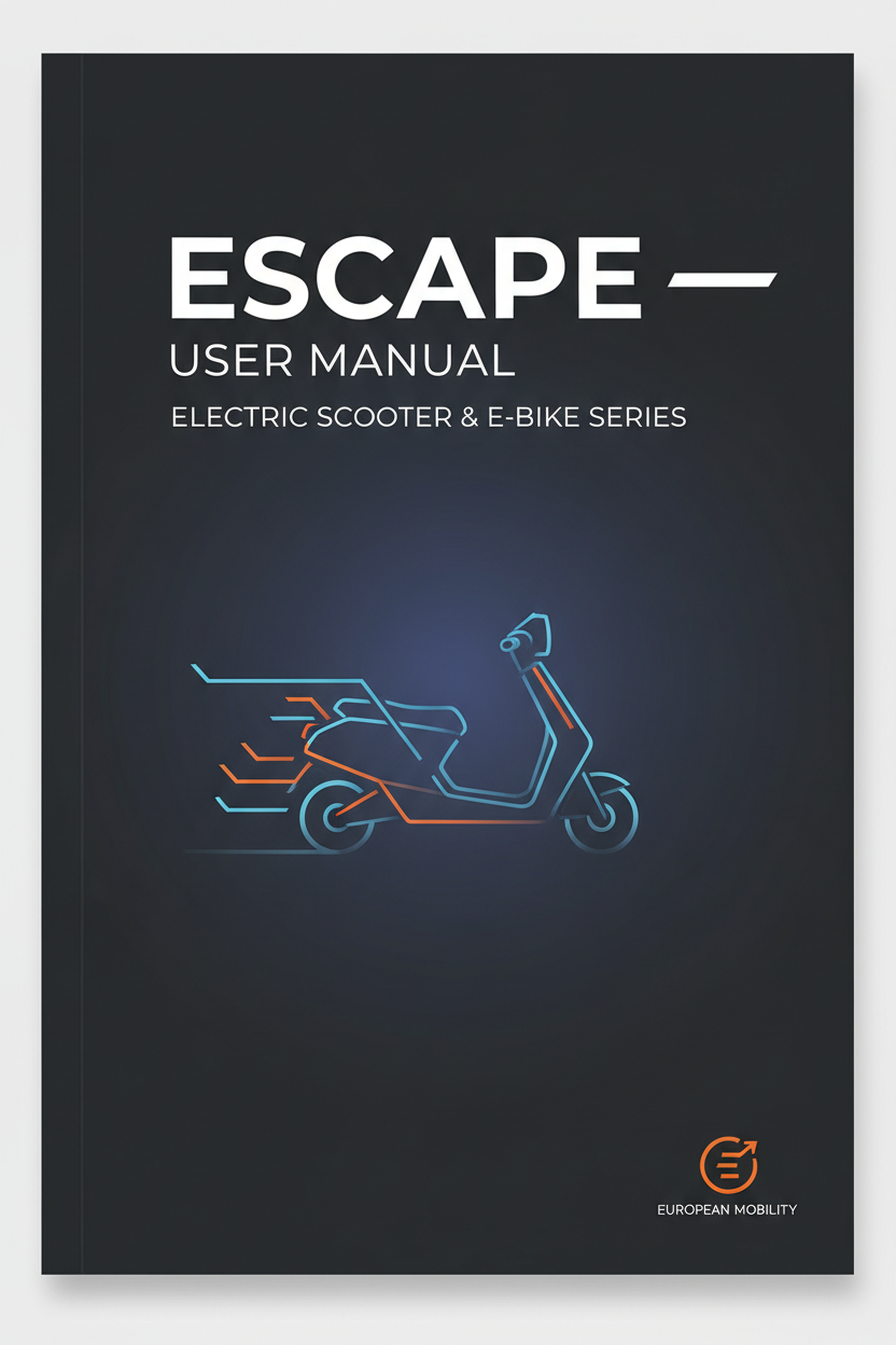 Manuel de la gamme Escape, vue principale de face, accessoire et composant d'origine compatible PURE pour véhicule de mobilité urbaine.