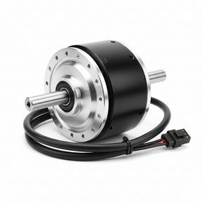 Moteur arrière 350 W et axe de pneu 14,9 mm x 109,4 mm câble 195 mm, vue principale de face, accessoire et composant d'origine compatible PURE pour véhicule de mobilité urbaine.